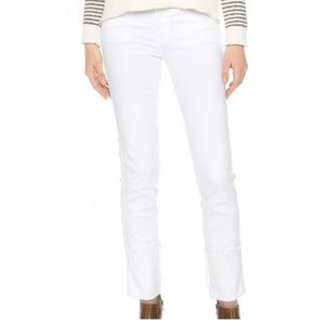 Mother jeans pony boy ankle fray white EUC size 28